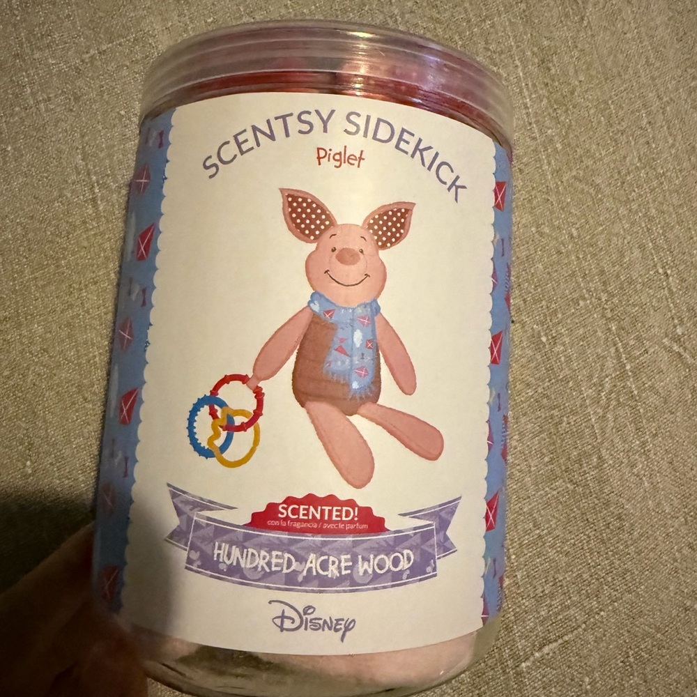Scentsy Sidekick Piglet Plush with Blue and Pink Accents